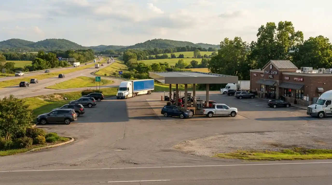 Roadside travel center near I-75 in Lexington, Kentucky